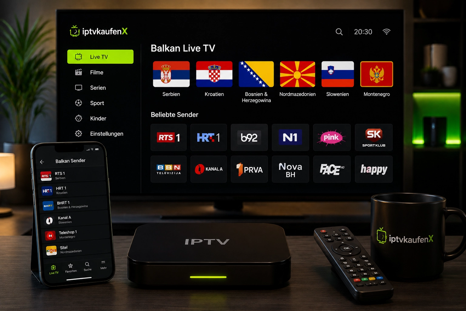 Balkan IPTV auf Smart TV, Stick und Smartphone parallel im Haushalt nutzen